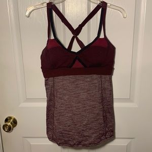 maroon lululemon workout tank top
